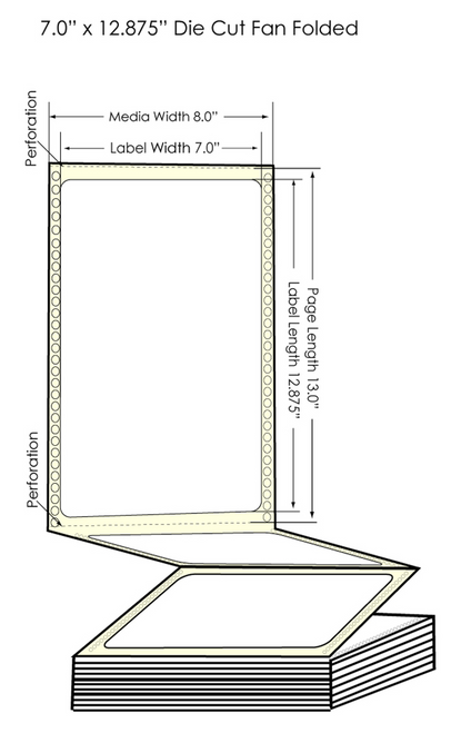 GP-C831 7" x 12.875" High Gloss Paper Labels 850/Carton