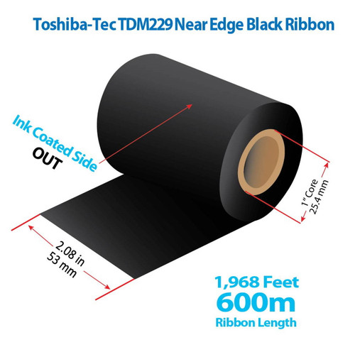 Toshiba TEC 2.08" x 1968 feet TDM229 Near Edge Ribbon with Ink OUT | 12/Ctn