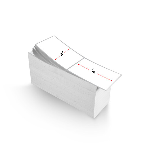 Direct Thermal 4" x 6" Matte Paper Labels 5000 Fanfolded/Carton