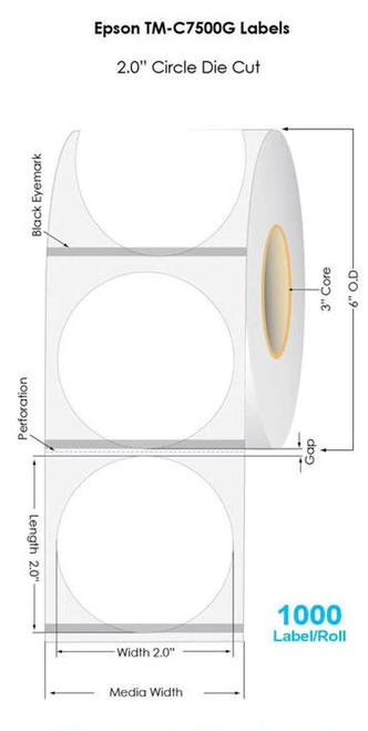 000/Roll 6" OD/Wet Label App Adhesive