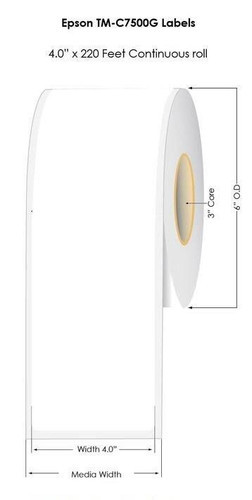 Inkjet BC/20 4\"x220Ft Cont Glossy BOPP Label Wet Label App Adhesive Image 1