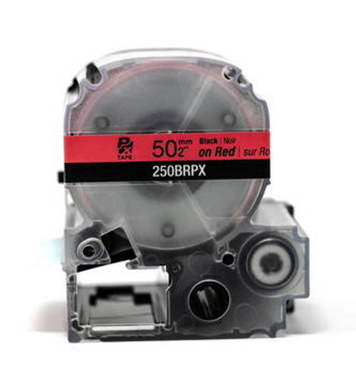 Epson/K-Sun Z-Series 50MM 2\" X 26.2\' BLACK ON RED PET TAPE 8M Image 1