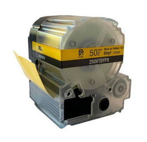 Epson/K-Sun Z-Series 50MM 2\" X 22.9\' BLACK ON YELLOW VINYL TAPE 7M Image 2