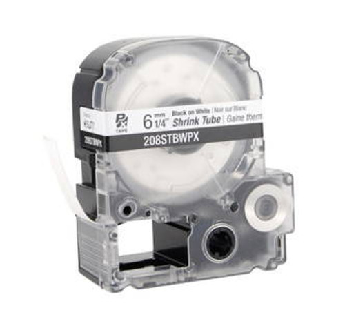 Epson LabelWorks 208STBWPX 1/4\" White Matte Heat Shrink Tube PX Tape Image 1