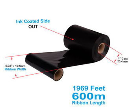 Toshiba Tec 4.02\" x 1969 Feet US774 Near Edge Wax/Resin Ribbon | 12 Rolls Image 1