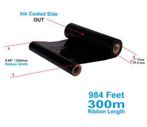 Toshiba Tec 8.66\" x 984 Feet US774 Near Edge Wax/Resin Ribbon | 12 Rolls Image 1