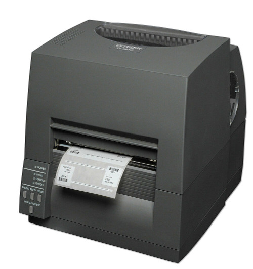 Citizen CL-S631II-EPUBK-P Barcode Printer | CL-S631 TypeII, DT&TT, 300 DPI, w/Premium LAN & Peeler, Gray Image 1