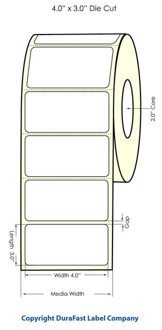 LX500 4" x 3" NP High Gloss Labels 600/Roll Image 1