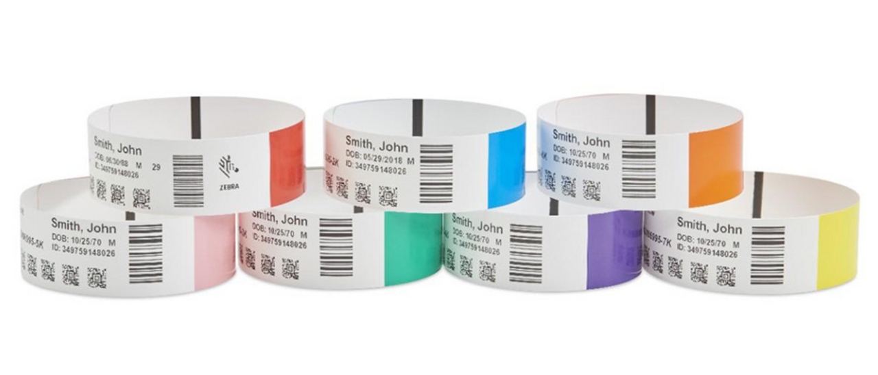 Zebra 10006995-1K Z-Band Direct Wristband Cartridge Kit (Red