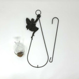 Decorative fairy hanging vase with glass vase and matching hook