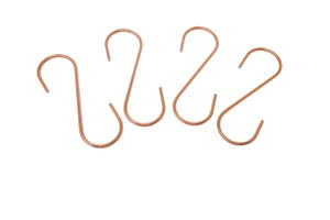 Set of four copper coated S hooks for hanging plants and décor.