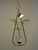 Teardrop hanging propagation vase with Brass Butterfly accent and handblown glass vase with fern plant in water