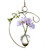 Crescent hanging rooting vase with Brass Butterfly accent and handblown glass vase with plant cuttings and flowers