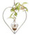 heart hanging rooting vase with Brass Butterfly accent and handblown glass vase with wondering plant