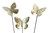 Set of six handcrafted Brass Butterfly plant sticks made with copper-coated rods with no Background