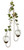 Double hanging rooting vase with Brass Butterfly accent and two handblown glass vases with ivy plant cuttings