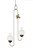 Double hanging rooting vase with Brass Butterfly accent and two handblown glass vases without plants