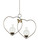 Double heart hanging vase with empty glass vase and matching hook