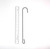 Decorative extension hook shown for size