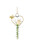Heart-shaped hanging propagation tube vase and matching hook. Displaying a single cut rose