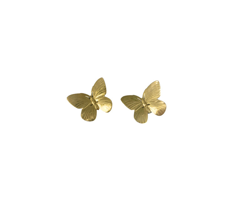 Set of two solid brass butterfly magnets