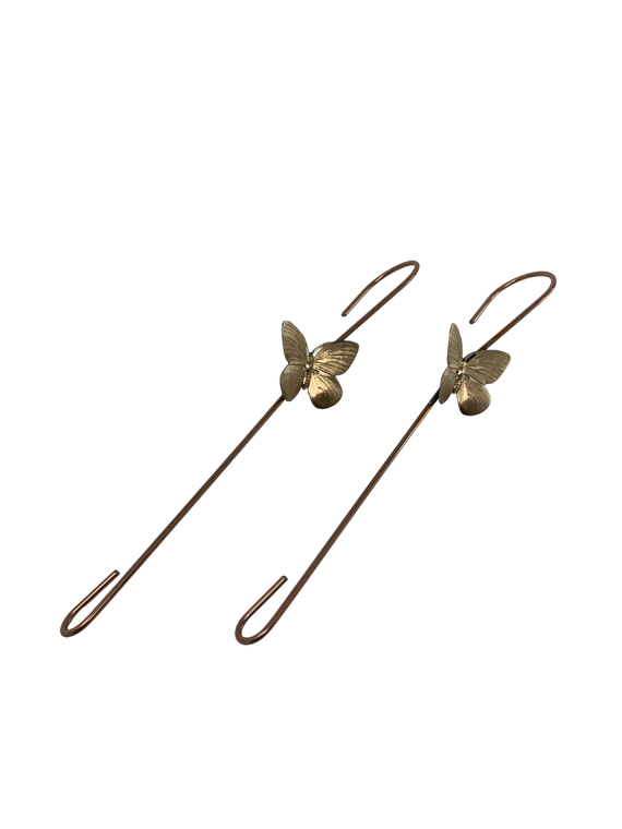 Copper coated extension hook with a brass butterfly set of 2