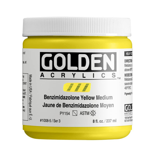 Heavy Body Acrylic - 237ml Jar - Benzimidazolone Yellow Medium III