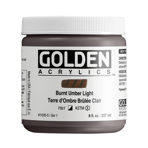 Heavy Body Acrylic - 237ml Jar - Burnt Umber I