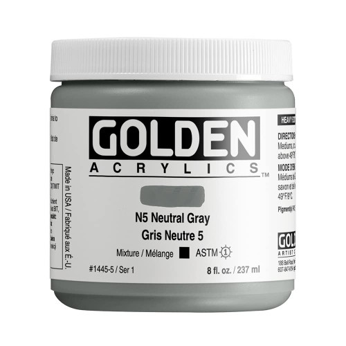 Heavy Body Acrylic - 237ml Jar - Neutral Grey N5 I
