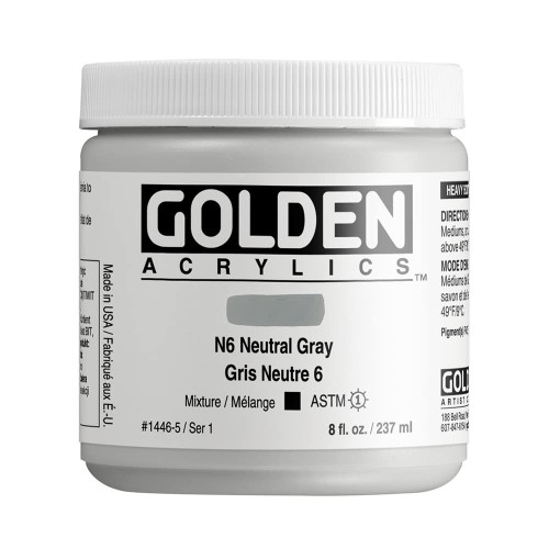 Heavy Body Acrylic - 237ml Jar - Neutral Grey N6 I