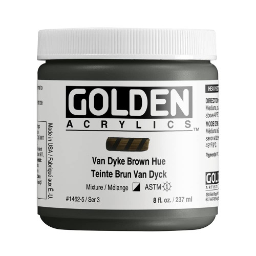 Heavy Body Acrylic - 237ml Jar - VanDyke Brown Hue III
