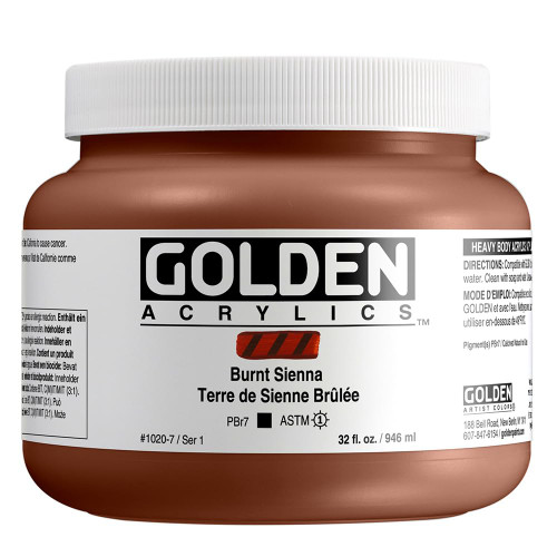 Heavy Body Acrylic - 946ml Jar - Burnt Sienna I