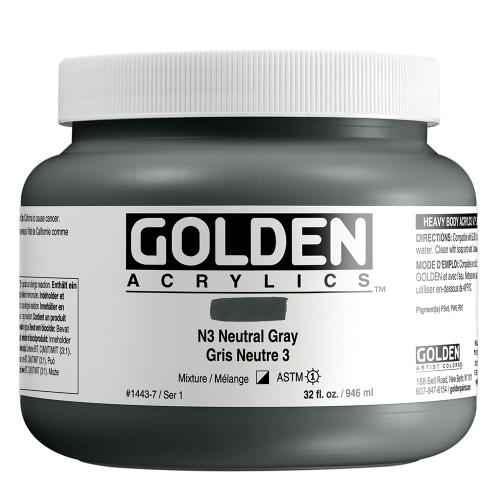 Heavy Body Acrylic - 946ml Jar - Neutral Grey N3 I