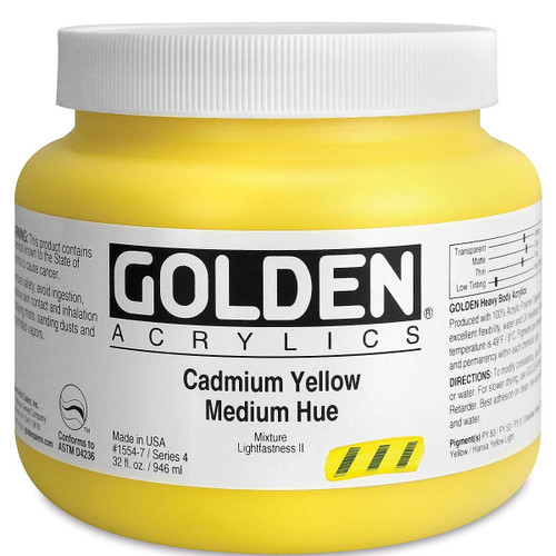 Heavy Body Acrylic - 946ml Jar - Cad Yell Med Hue IV