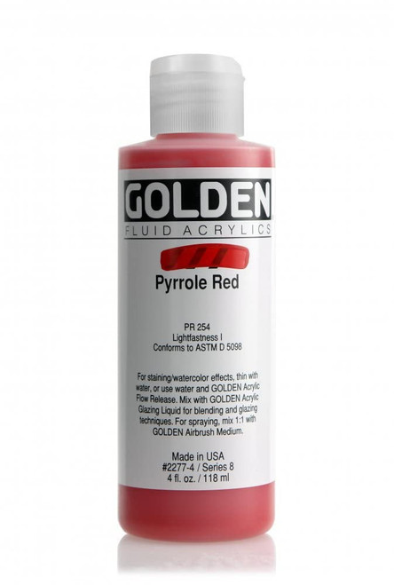Fluid Acrylic - 118ml Bottle - Pyrrole Red VIII