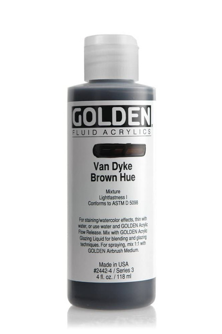 Fluid Acrylic - 118ml Bottle - VanDyke Brown Hue III