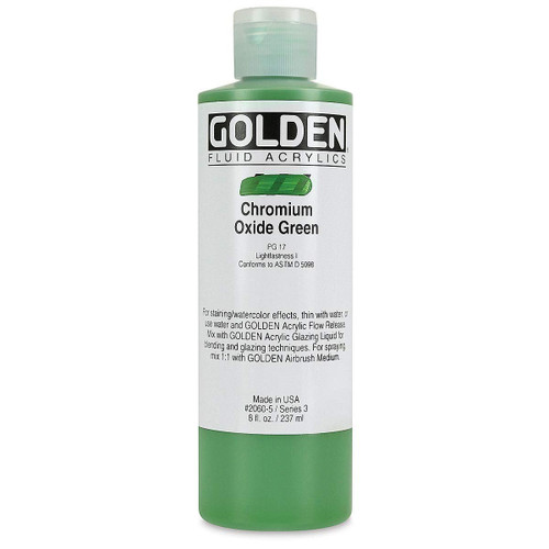 Fluid Acrylic - 237ml Bottle - Chr Ox Green III