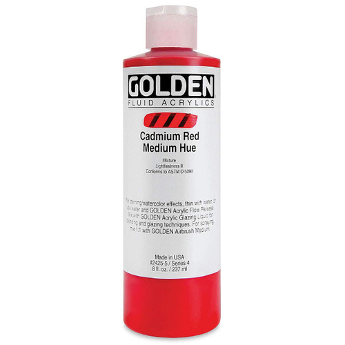 Fluid Acrylic - 237ml Bottle - Cad Red Med Hue IV