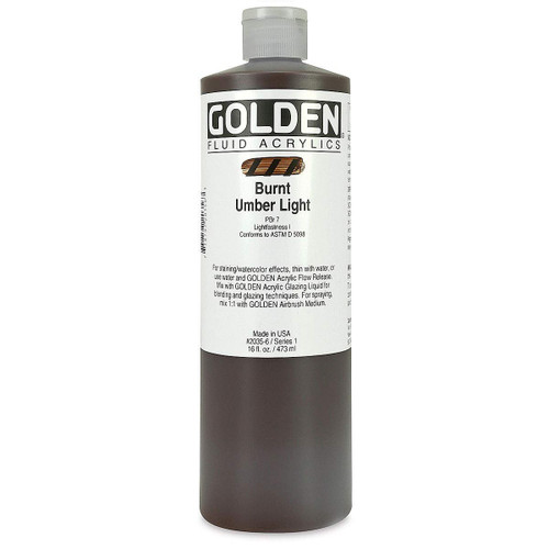 Fluid Acrylic - 473ml Bottle - Burnt Umber Lt I