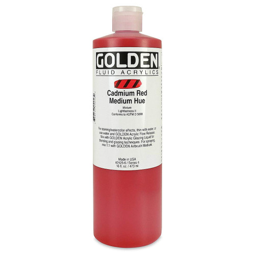 Fluid Acrylic - 473ml Bottle - Cad Red Med Hue IV