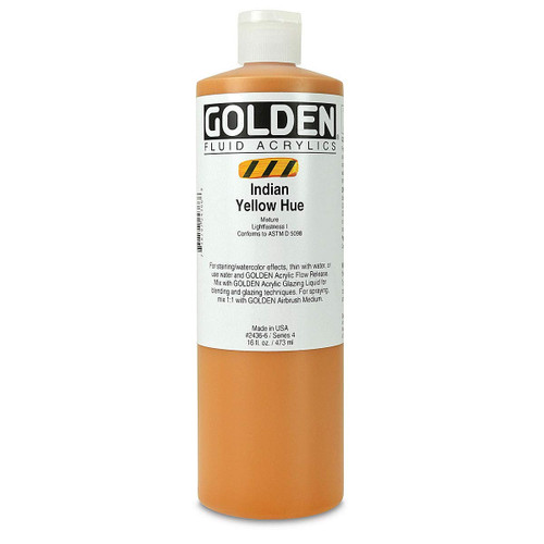 Fluid Acrylic - 473ml Bottle - Indian Yellow Hue IV