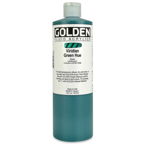 Fluid Acrylic - 473ml Bottle - Viridian Green Hue I
