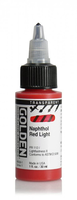 High Flow Acrylic - 30ml Bottle - Transparent Naphthol Red Light