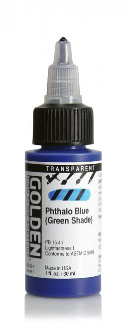 High Flow Acrylic - 30ml Bottle - Transparent Phthalo Blue GS High Flow Acrylic - 30ml Bottle - Transparent Phthalo Blue GS