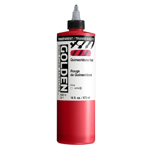 High Flow Acrylic - 473ml Bottle - Transparent Quinacridone Red