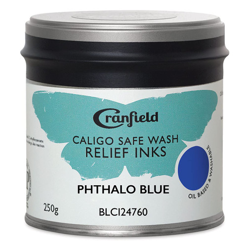 CALIGO SAFE WASH Relief Ink - 250ml Tin - Phthalo Blue