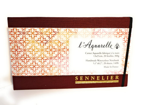 Sennelier Watercolourour Book 20 shts 300gsm - Cover RED - 13 x 21 cm