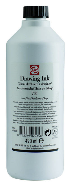 BLACK Drawing Ink 490ml - Talens