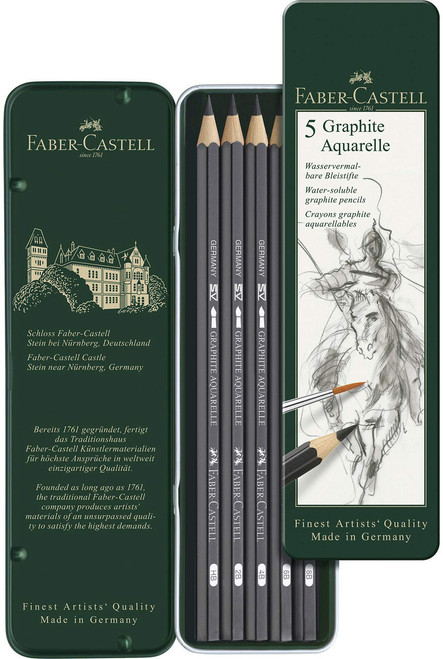 Graphite Aquarelle Pencil tin of 5