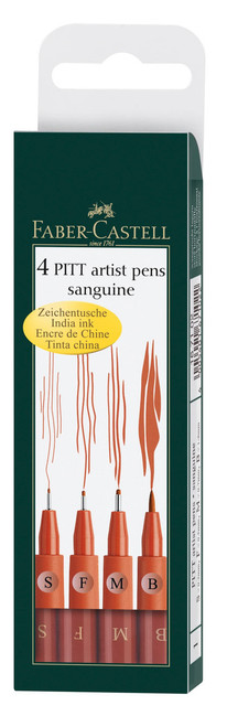 PITT Artist Pen Wallet of 4 Sanguine